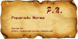 Poparadu Norma névjegykártya
